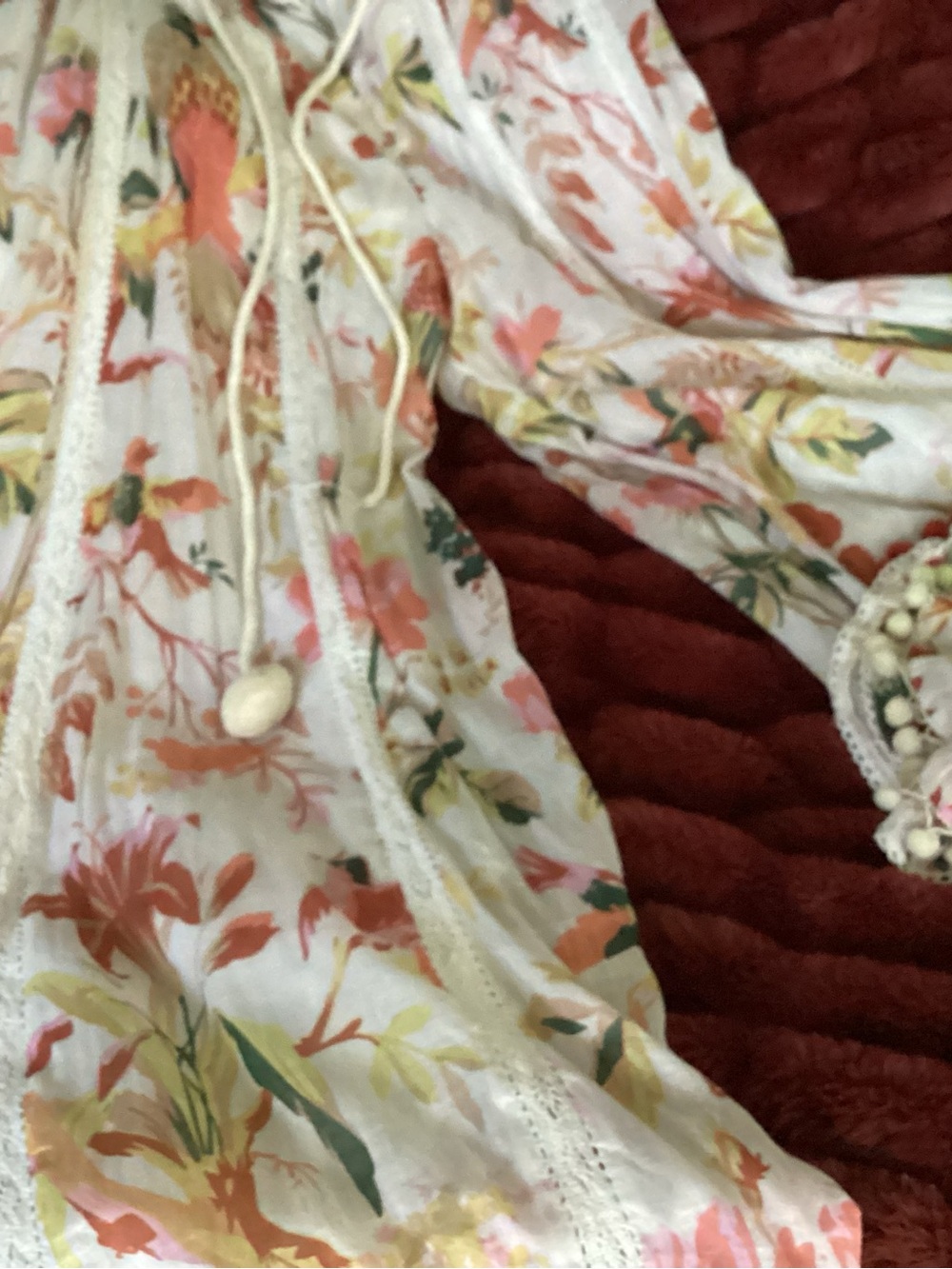 Ranee's Floral Drawstring Peasant Pants wide leg , long
